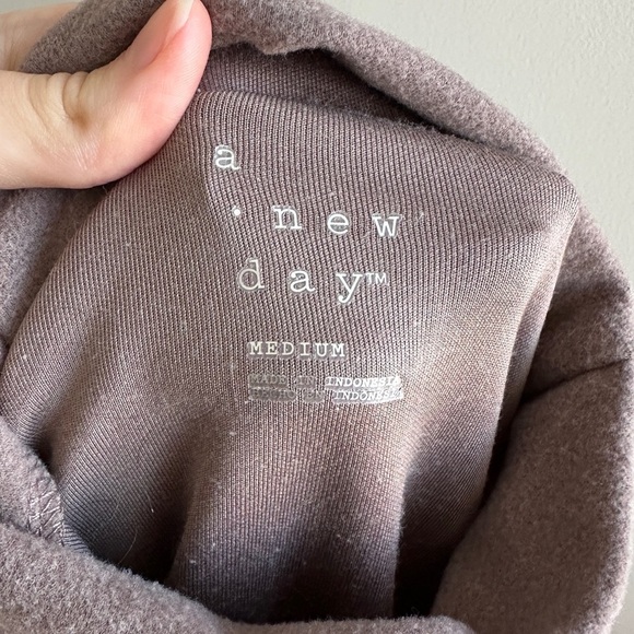 A new day Women's Long Sleeve Mock Turtleneck T-Shirt, Taupe, Size Medium - Picture 16 of 16